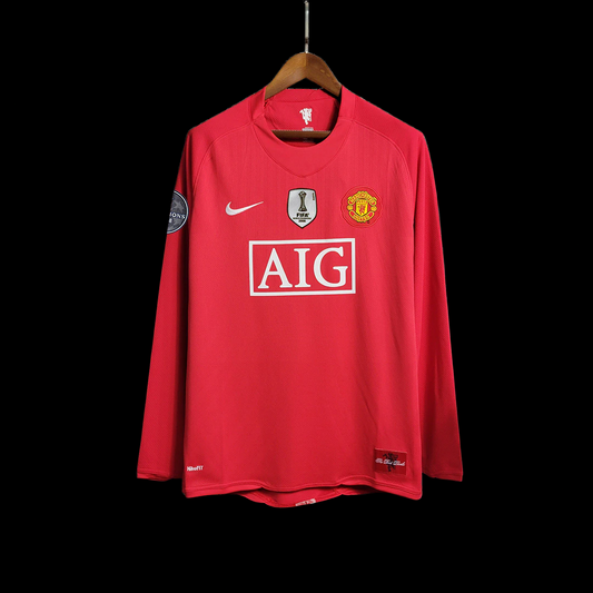 MANCHESTER UNITED 2008 MANGA LARGA RETRO
